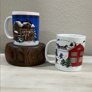 Sanyei- 90’s Holiday Vintage - VillageCeramic Mug Set - Flower Shop Theme